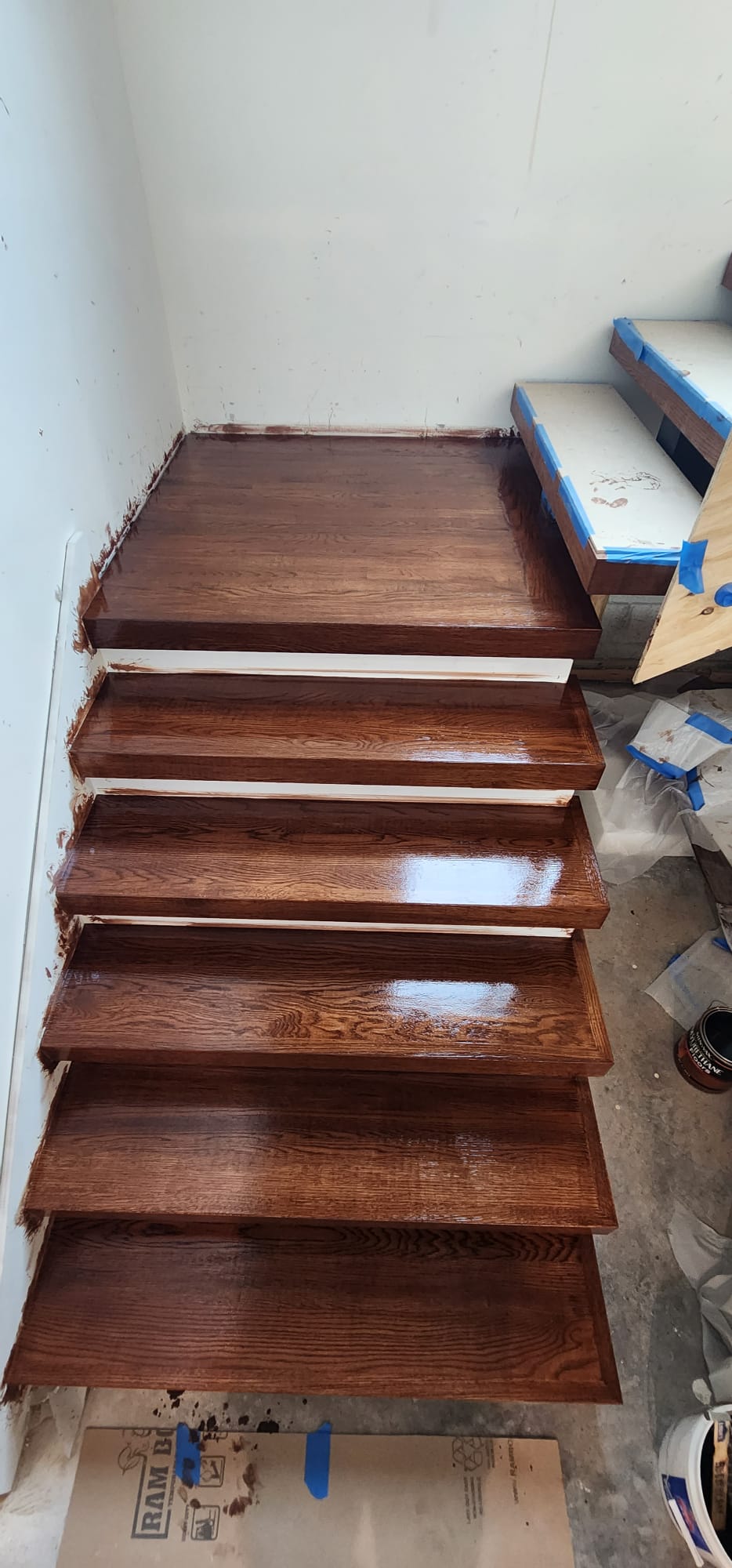 Freshly Stained Stairs